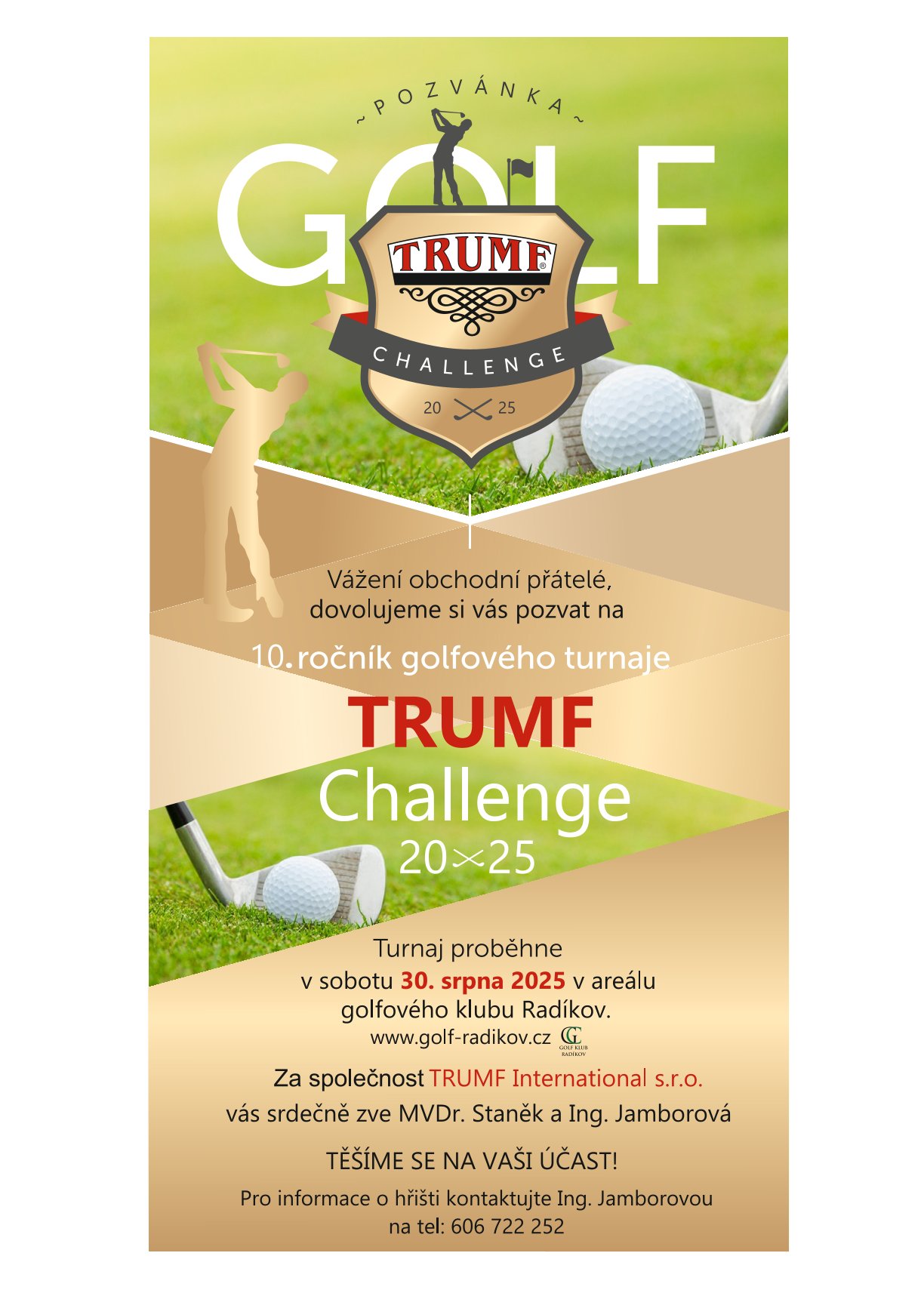 Pozvánka na turnaj TRUMF Challenge 2025