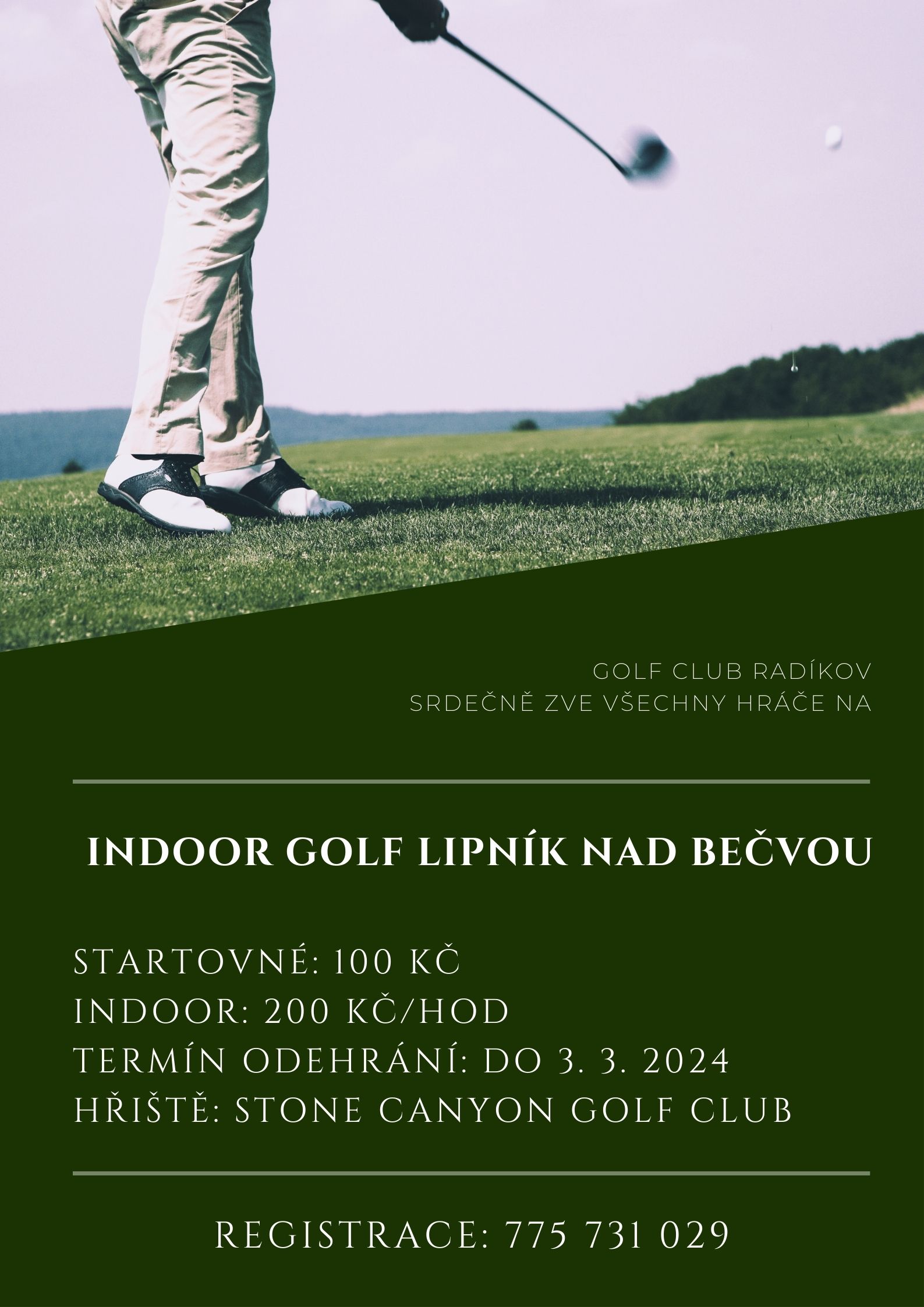 Golfový turnaj na Indoor Golf Lipník nad Bečvou